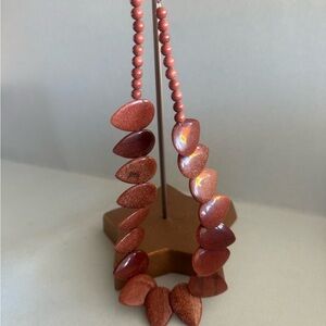 Elegant Gold Sandstone Beaded Necklace